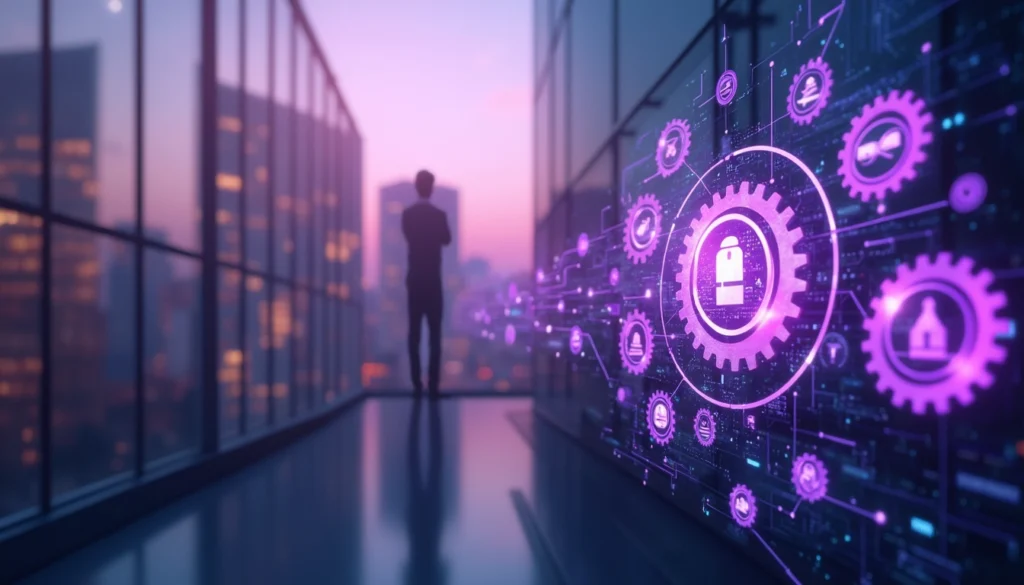 Illustration de l'automatisation en entreprise avec des technologies innovantes comme les chatbots.