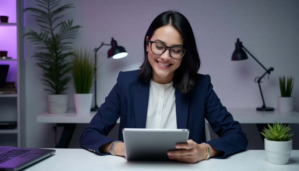 Personne interagissant avec un chatbot sur un écran d'ordinateur pour optimiser la relation client