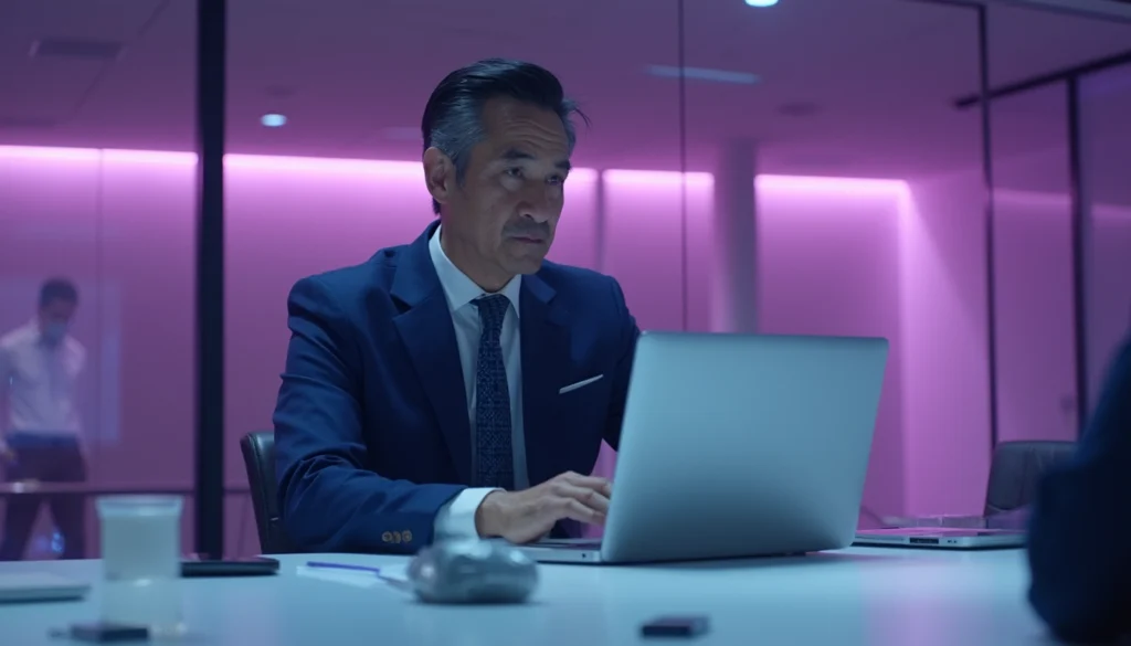 Chatbot IA affichant une conversation interactive sur un écran d'ordinateur