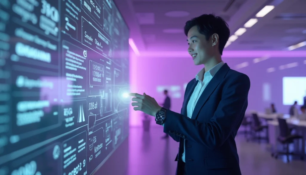 Chatbot intelligent interagissant avec des clients sur un écran d'ordinateur