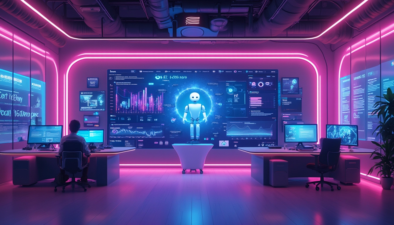 Image d'un chatbot intelligent interagissant avec un utilisateur sur un écran d'ordinateur