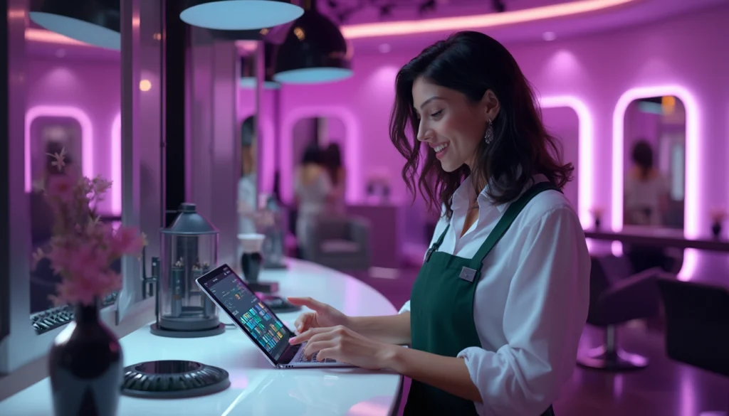 Assistant virtuel voicebot optimisant le service client dans un salon de coiffure en Suisse.