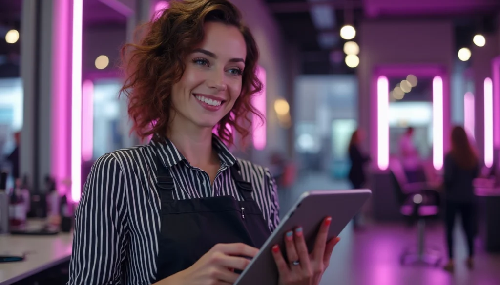 Salon de coiffure utilisant l'automatisation pour la gestion des rendez-vous et l'interaction client