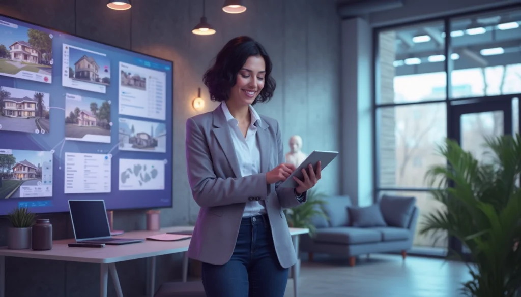 Chatbot intelligent sur un site d'agence immobilière répondant aux clients.