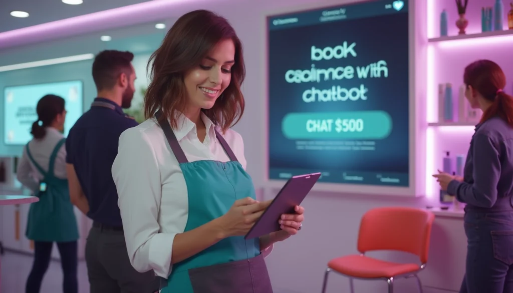 Chatbot interactif pour salon de coiffure, facilitant la gestion des rendez-vous et la communication client