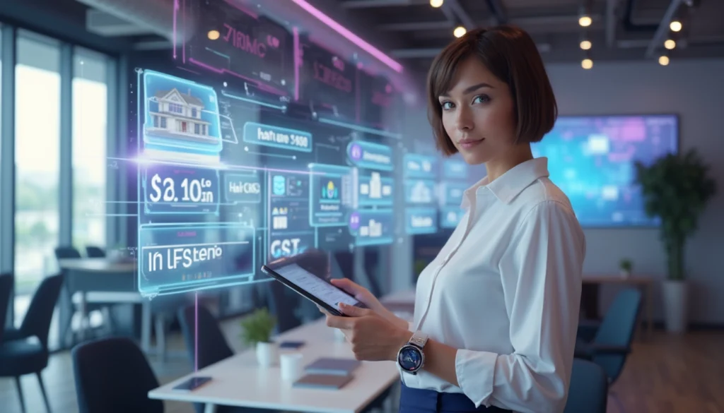 Un agent immobilier utilisant des outils d'automatisation AI pour interagir avec des clients en ligne.