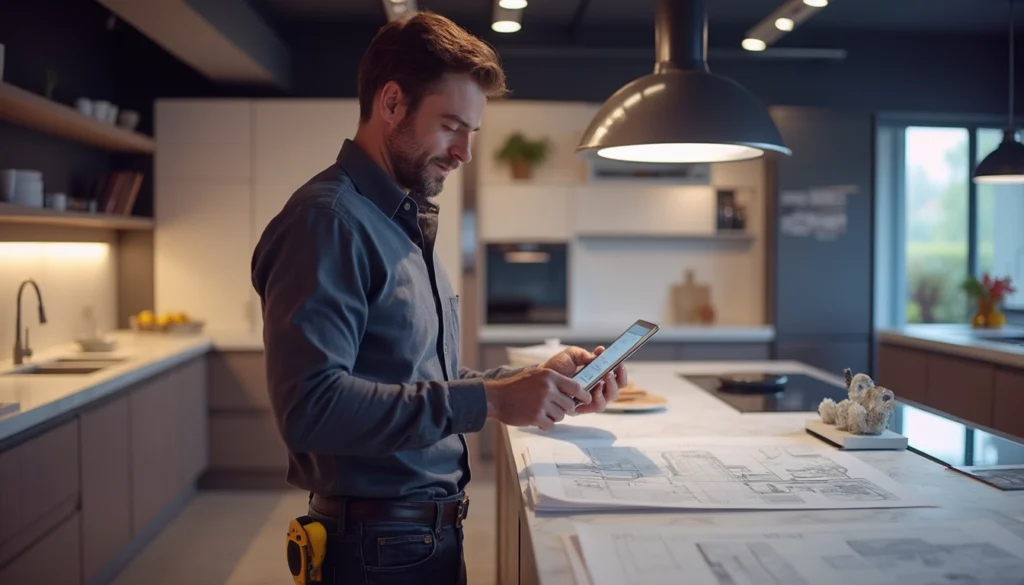 Illustration de l'automatisation des processus internes pour les cuisinistes utilisant chatbots et voicebots