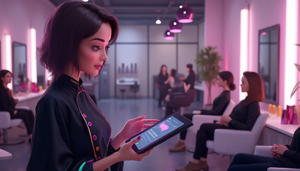 Chatbot convivial aidant à la réservation dans un salon de coiffure moderne