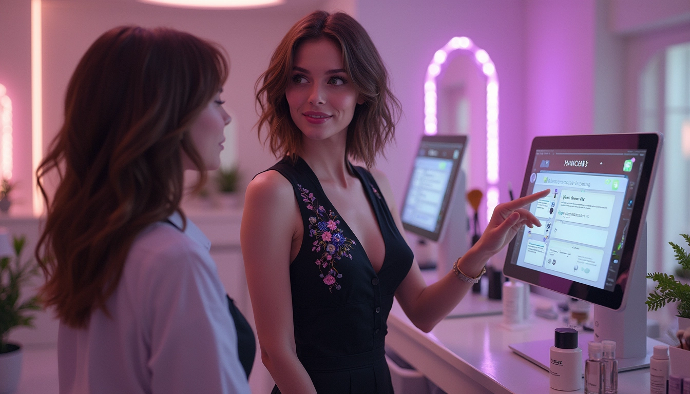 Visuel illustrant l'automatisation dans les instituts de beauté et salons de coiffure