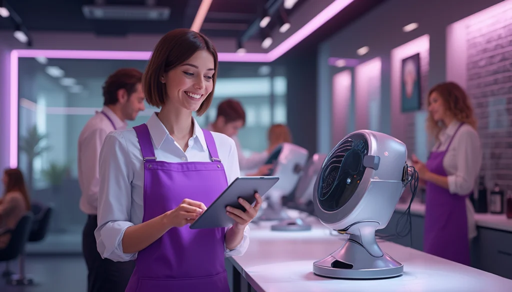 Un chatbot interactif sur un site de salon de coiffure assistant les clients en temps réel