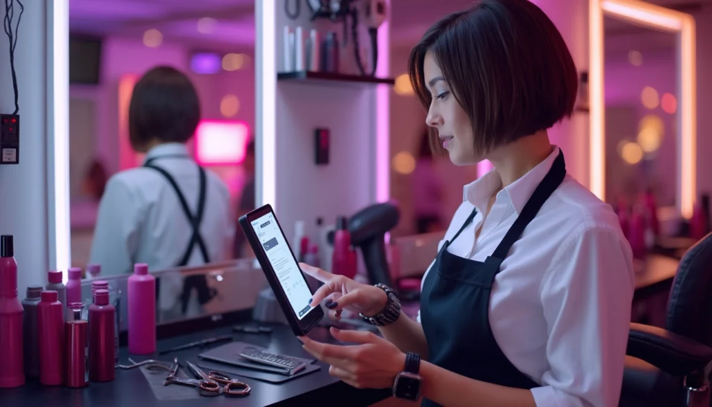 Chatbot interactif dans un salon de coiffure, offrant conseils et gestion des rendez-vous en temps réel