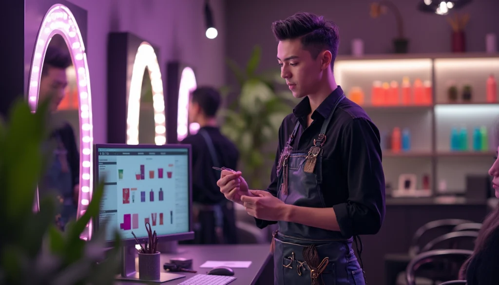 Logiciel de réservation en ligne pour salon de coiffure avec interface utilisateur moderne