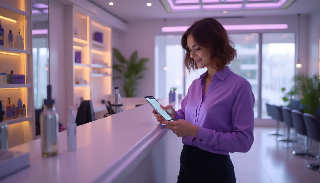 Chatbot dans un salon de beauté améliorant la productivité et la gestion des réservations.