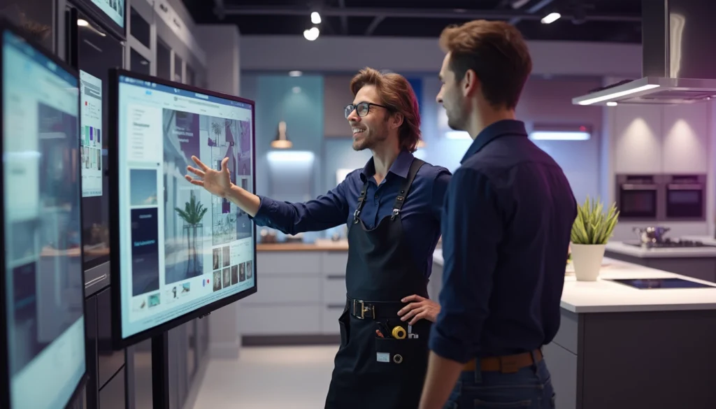 Chatbot interactif sur le site d'un cuisiniste pour une assistance 24/7.