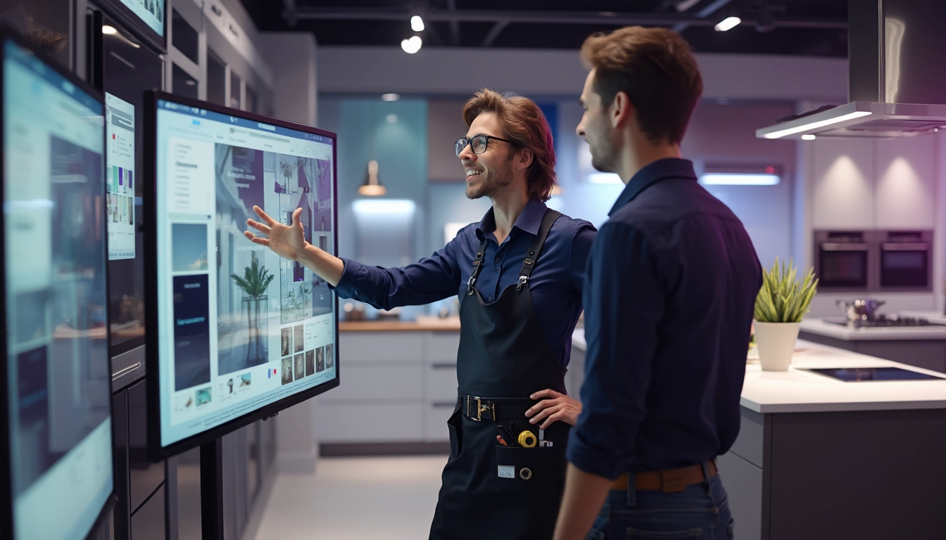 Chatbot interactif sur le site d'un cuisiniste pour une assistance 24/7.