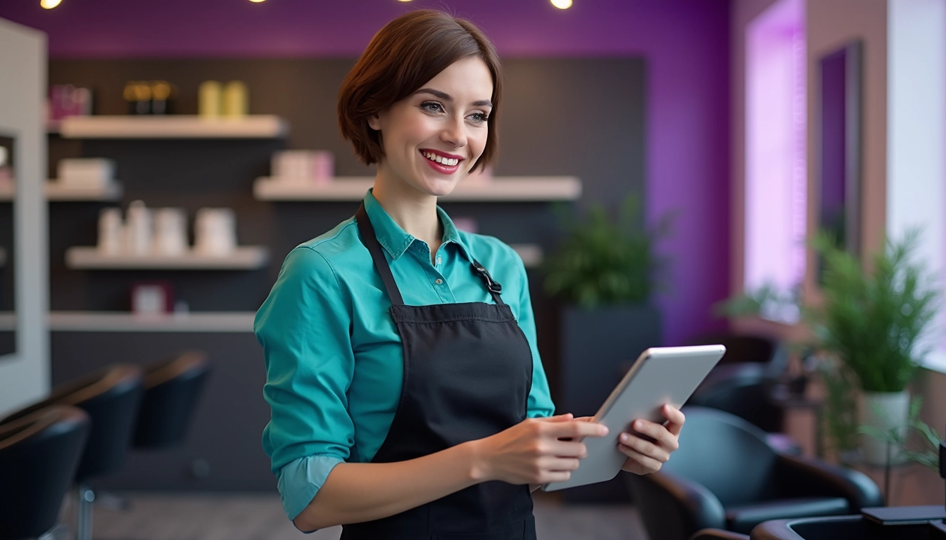 Coiffeur utilisant un système d'automatisation pour la prise de rendez-vous en ligne