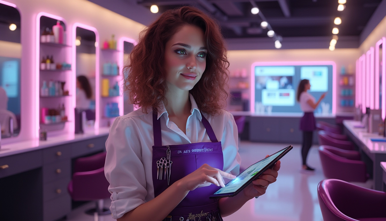 Interface d'un chatbot utilisé dans un salon de coiffure pour des réservations instantanées