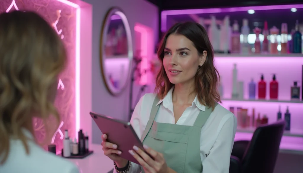 Illustration de l'automatisation des processus dans un institut de beauté