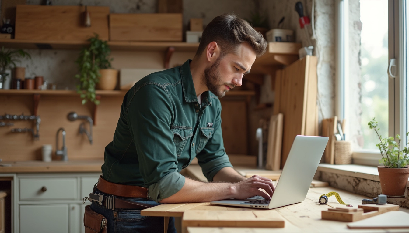 Chatbot interactif pour ébénistes offrant assistance client 24/7