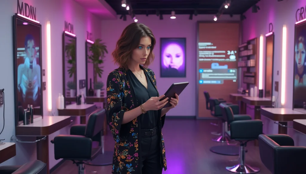 Chatbot interactif aidant les clients d'un salon de coiffure à gérer leurs rendez-vous et demandes