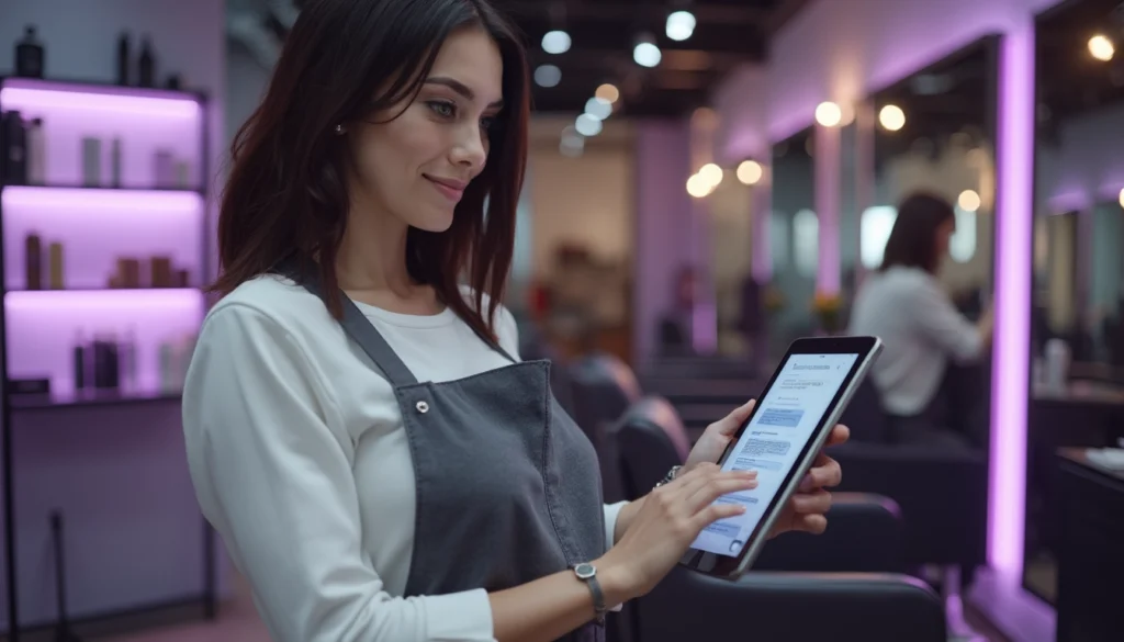 Robot conversationnel interactif dans un salon de coiffure, optimisant l'accueil client