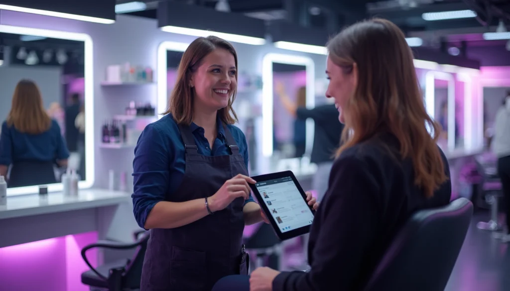 Chatbot gérant des réservations dans un salon de coiffure moderne