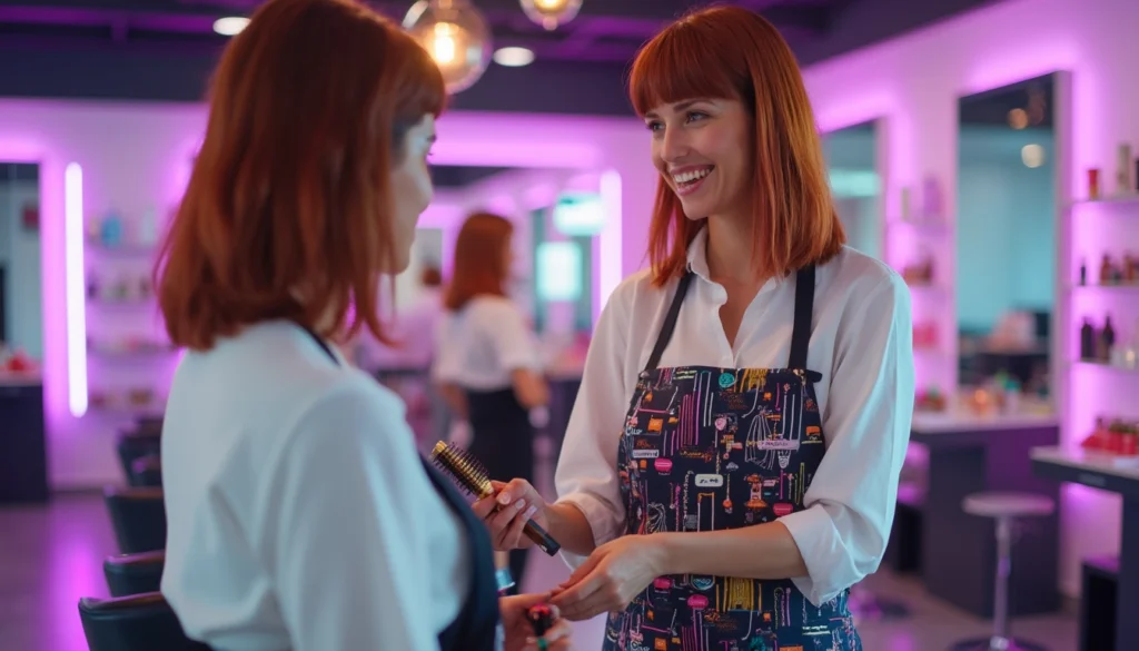 Chatbot offrant des réponses instantanées dans un salon de coiffure