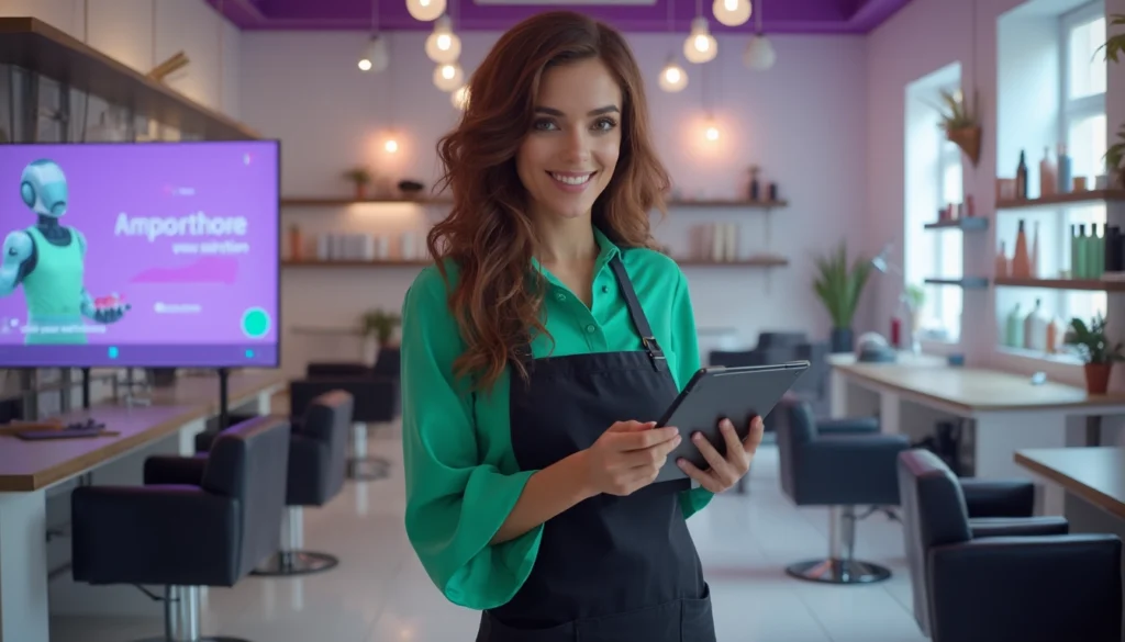 Robot conversationnel interactif aidant les clients dans un salon de coiffure