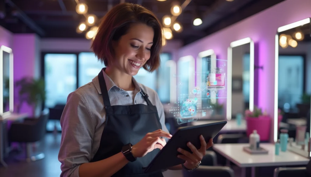 Salon de coiffure avec chatbot automatisé pour gestion des réservations et communication