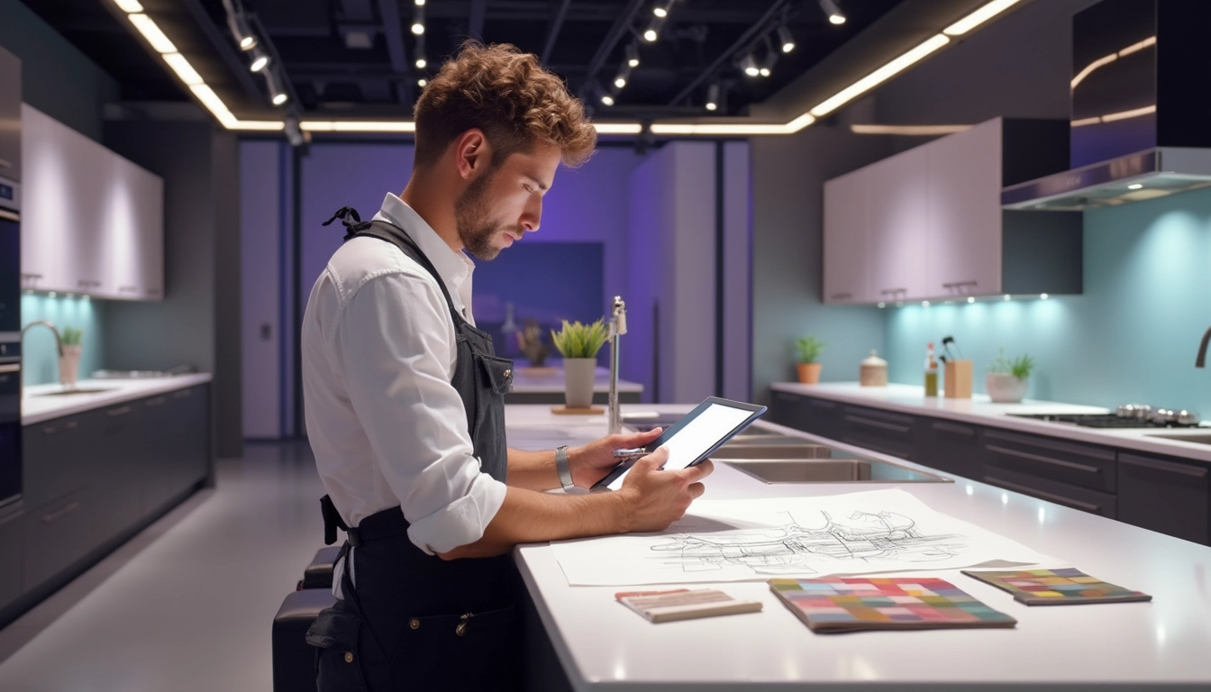 Cuisiniste utilisant un chatbot pour optimiser le processus de commande