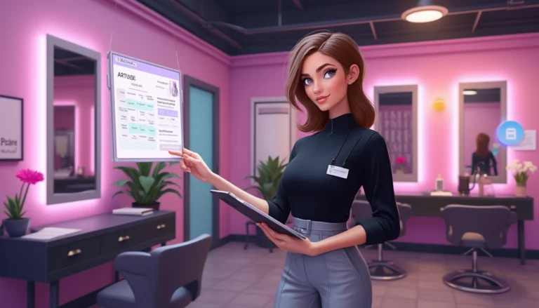 Chatbot interagissant avec un client dans un institut de beauté, facilitant la prise de rendez-vous.